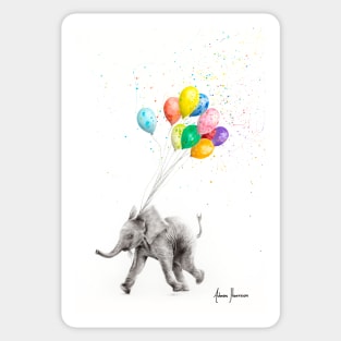 The Elephant and The Balloons Sticker